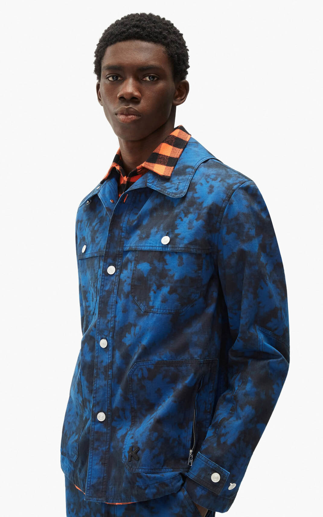 Jaqueta Kenzo Ghost Flower workwear Masculino - Azul Marinho Azuis | 583ESTDHO